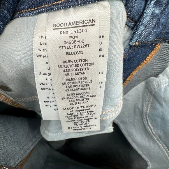 GOOD AMERICAN NWT ALWAYS FITS GOOD WAIST Denim JEANS in Blue821 // 00-4 - Picture 11 of 13